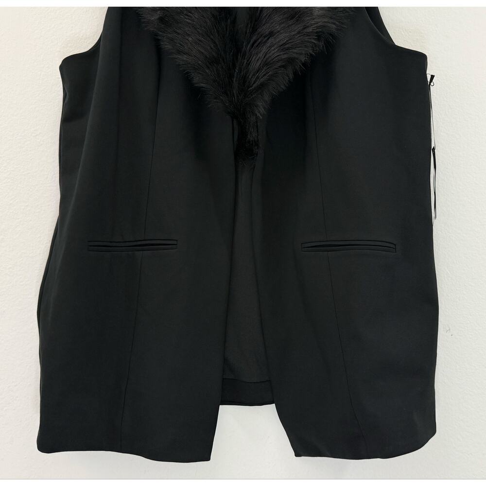 Torrid Insider Collection Faux Fur Collar Vest Black Open Front Size 3 NWOT - Picture 5 of 9